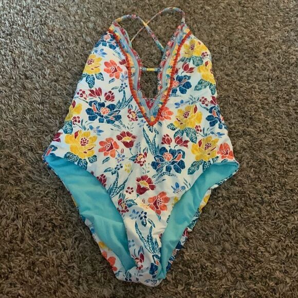 Lucky brand patterned one-piece floral swimsuit, size S. - Picture 2 of 8